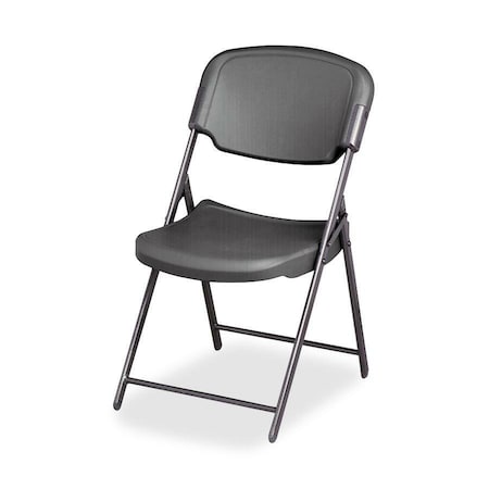 Iceberg Rough n Ready Commercial Folding Chair, Charcoal Seat/Back/Frame, 18.5 in W x 21.5 in D x 35.5 in H ICE64007